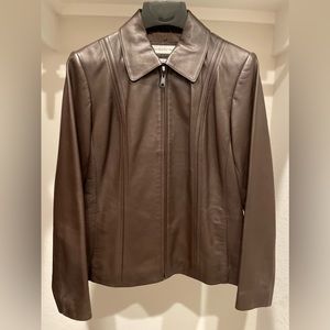 Preston & York Brown Leather Jacket Small